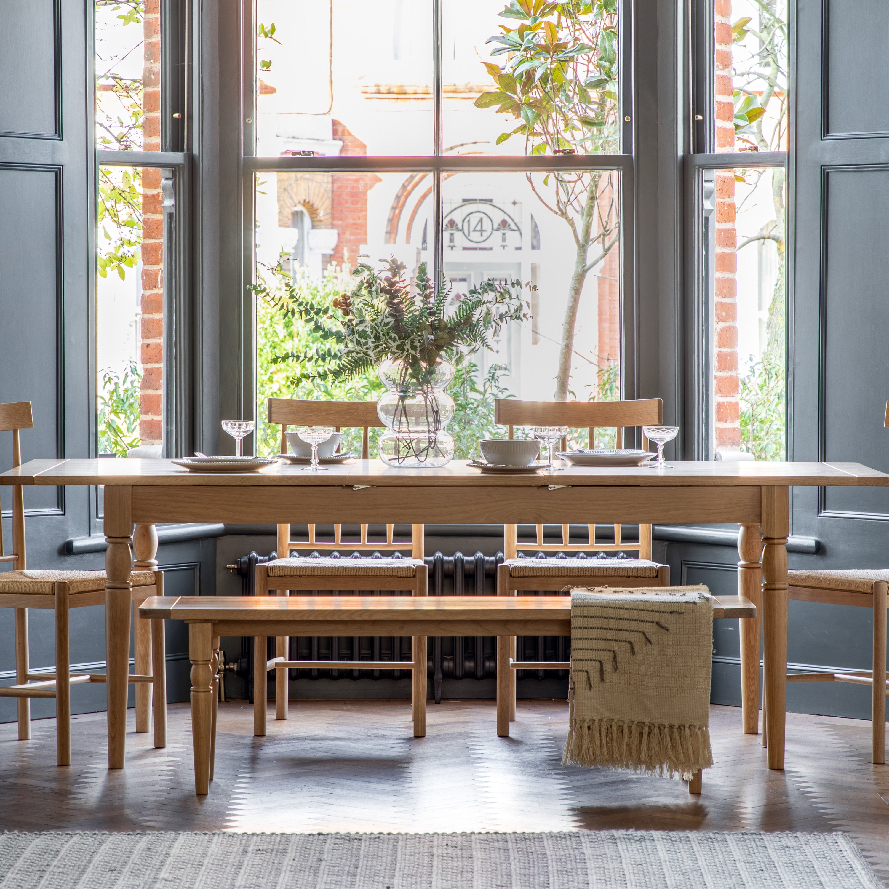 Radley Trestle Natural Oak Wood Extending Dining Table | 8-10 Seater